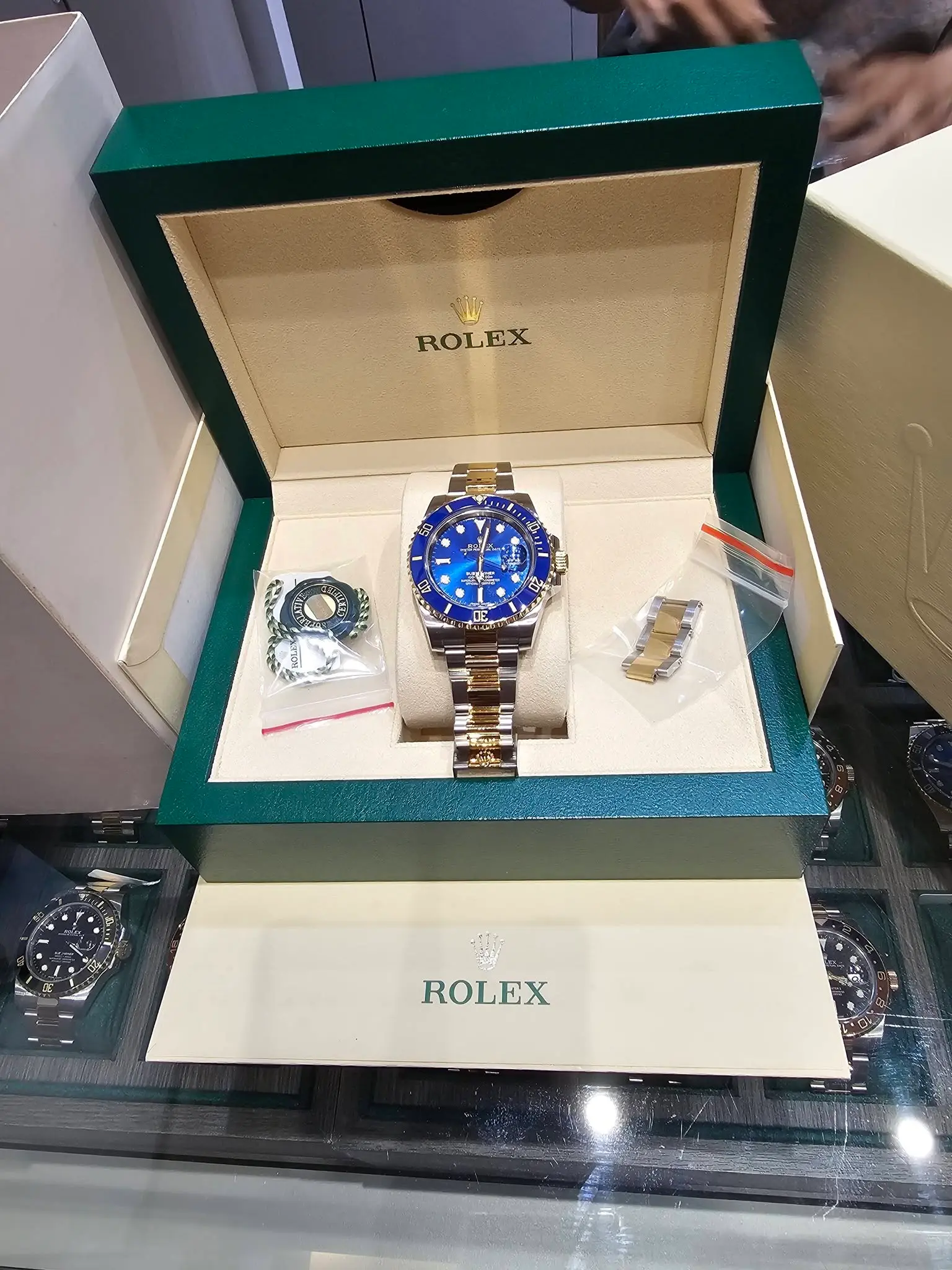 Submariner Bleu reçue — boîte d'origine